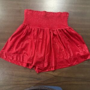 TCEC Vibrant Red Smocked Women's Shorts